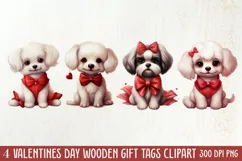 Cute Valentine Dog Clipart, Valentines Day Dog Clipart Product Image 1
