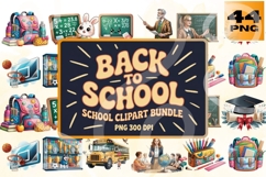 Back to School Clipart Bundle PNG Product Image 1
