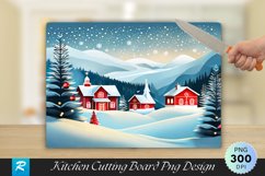 Scandinavian Holiday Symbols Modern Cutting Board PNG Design Product Image 1