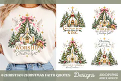 4 Christian Christmas Shirt Designs, 4 Nativity Faith Quote Product Image 1