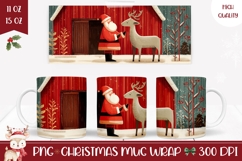 Cartoon Santa Claus Mug Design, Christmas Deer Mug Product Image 1