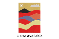 Colorful Wavy Landscape Embroidery Design Product Image 1
