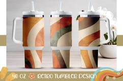Retro Stripes Tumbler Sublimation, Retro 40 Oz Tumbler Print Product Image 1