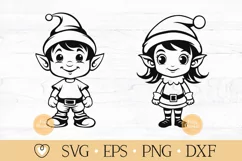 Elf svg, Boy Elf svg, Girl Elf svg, Christmas Elf svg Product Image 1