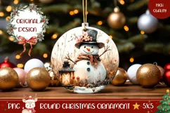 Cartoon Christmas Ornament, Snowman Ornament PNG Product Image 1