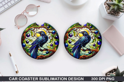 Crows Car Coaster Sublimation| Crows Coaster PNG Design Product Image 1