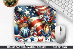 Mouse Pad Sublimation, 4th Of July Mouse Pad PNG Design Product Image 1