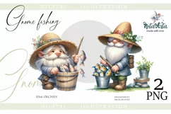 Gnome Fishing Father's Day PNG Clipart Product Image 1