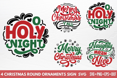 Christmas Round Ornaments Sign SVG Product Image 1