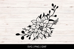 Hand Drawn Poinsettia Corner SVG Product Image 1