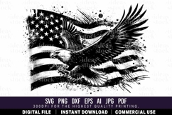 Eagle with USA Flag. Patriotic. Independence Day. 4th July. Product Image 1