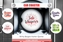 Witty Bargain Hunter Car Coaster Product Image 1