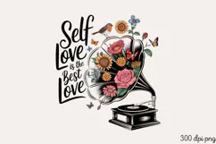 Self love is the best love PNG, Motivation Sublimation PNG Product Image 1