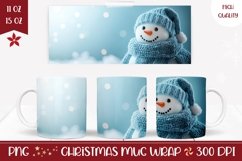 Christmas Mug Design, Cute Snowman Mug Sublimation Product Image 1