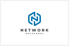 Hexagon Letter N Logo Design Vector Template Product Image 1