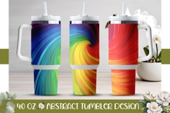 Rainbow Swirl Tumbler Design, 40 Oz Tumbler Template Product Image 1