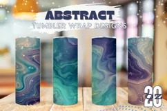 Blue Tumbler Sublimation Designs, Abstract Tumbler Wrap Product Image 1