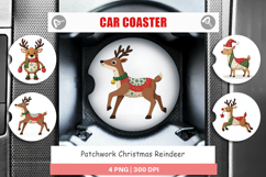 Car Coaster Patchwork Reindeer Product Image 1