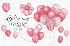 Pink New Baby Balloons | Balloon Clipart Product Image 1