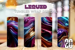 Liquid Waves Tumbler Sublimation, Shimmer Tumbler PNG Product Image 1