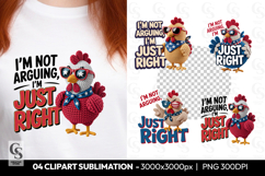 Funny Chicken Quote Clipart Sublimation PNG Product Image 1