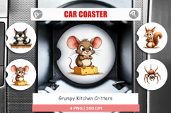 Grumpy Kitchen Critters Car Coaster Product Image 1