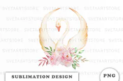 Watercolor Swan Princess png Product Image 1