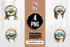 Cute Sloth Clipart PNG Product Image 1