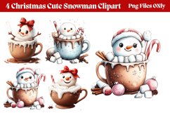 Christmas Cute-Snowman Clipart PNG Product Image 1