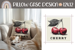 Cherry Pillow Case, Berries Pillow Sublimation Design Product Image 1