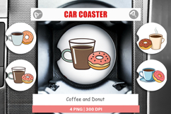 Car Coaster Coffee Donut Product Image 1