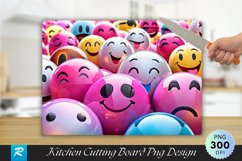 Funny Emojis Cutting Board Sublimation Design Product Image 1