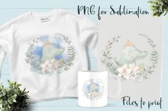 Cute Crocodile sublimation. Design for printing. Product Image 1