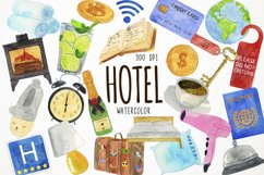 Watercolor Hotel Clipart, Hostel Clipart, Motel Clipart Product Image 1