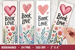Book Love Floral Bookmark Sublimation Product Image 1