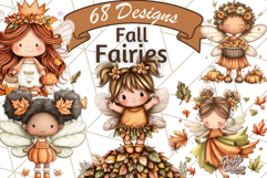 Fall Fairy Clipart PNG, Autumn Fairy People With Wings Product Image 1