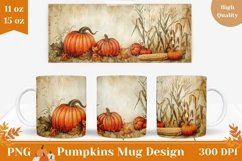 Fall Pumpkins Mug Wrap, Harvest Pumpkin Mug Sublimation Product Image 1