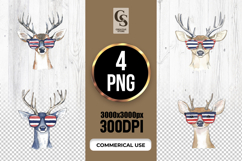 Patriotic Deer Clipart PNG Product Image 1