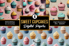 Sweet Cupcakes Pattern Digital Paper Product Image 1