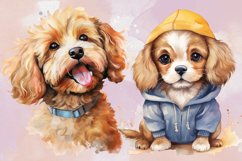 Watercolor Dog Cute Puppies Clipart Bundle, Watercolor Dog Product Image 2