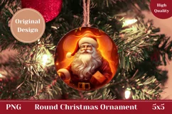 Santa Claus Printable Ornament, Santa Claus Gift Tag Design Product Image 1