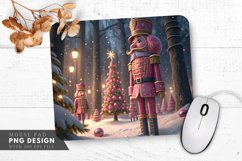 Festive Pink Nutcracker Wonderland Mouse Pad PNG Product Image 1