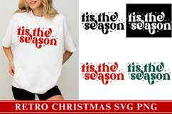 Retro Christmas Svg, Festive Holiday Quote, tis the season Product Image 1