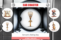 Sarcastic Baking Day Car Coaster Product Image 1