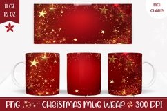 Winter Mug Template, Red Glitter Mug Sublimation Design Product Image 1