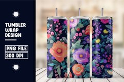 Colorful Flower Tumbler Wrap Design Product Image 1