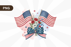 Retro Coquette USA Flag 4th of July PNG Sublimation Design Product Image 1