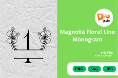 Magnolia Floral Line Monogram Product Image 1