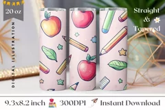 School Tumbler Design, Sweet Apples Tumbler Sublimation Product Image 1