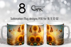 Romantic sunflowers | 8 summer Mug Sublimation designs Product Image 1